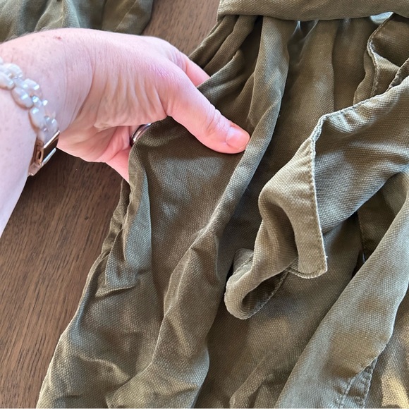 Anthropologie Preston utility jumpsuit belted olive green button down - Picture 6 of 13